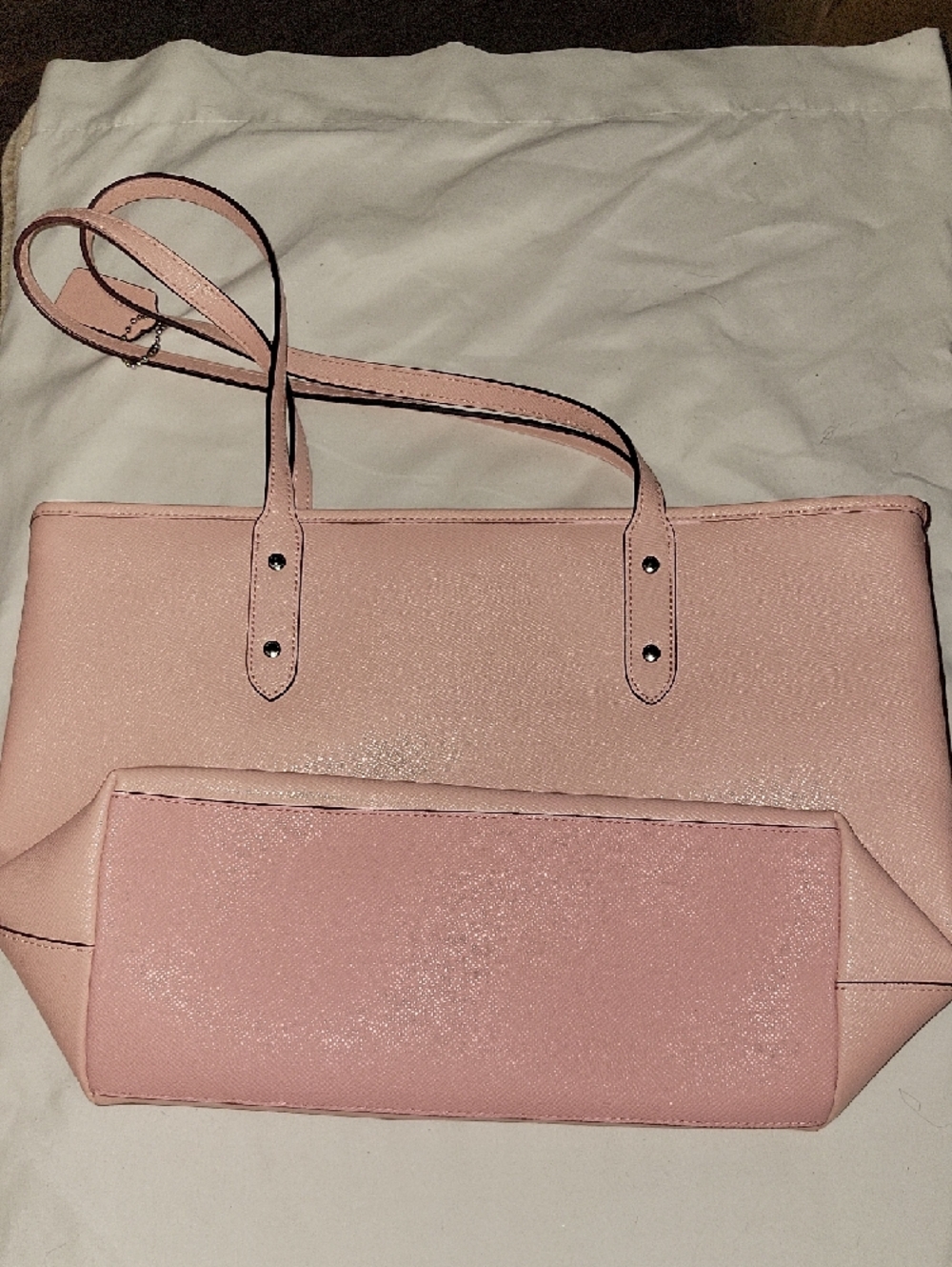 Coach Blush Pink Leather Tote with Double Straps - Picture 8 of 15
